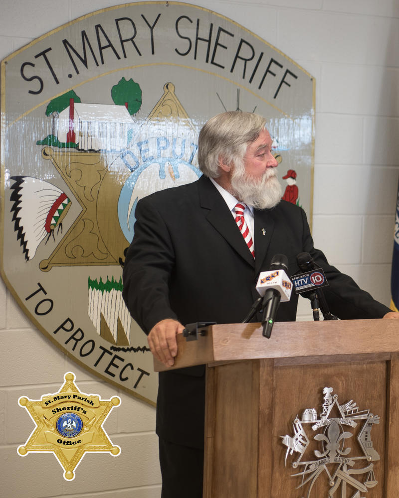Sheriff Blaise Smith standing at a podium