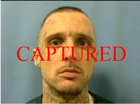 J. Scarbrough mugshot with CAPTURED in red letters over the image