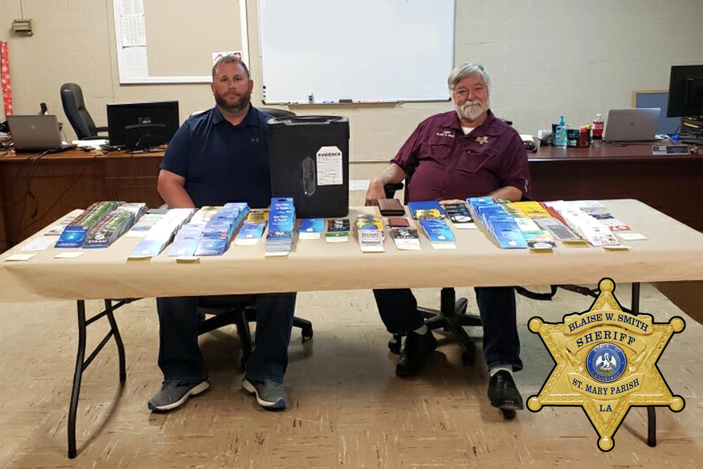 Sheriff Blaise Smith sitting at a booth