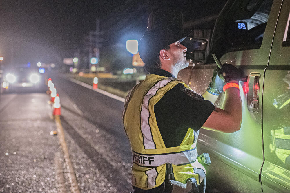 Sgt. Justin Morvant working a DUI Checkpoint 